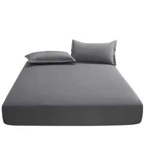 Home microfiber polyester Minimalism 90gsm soft double brushed 4 pcs easy care wrinkle free bedding set bed sheet set