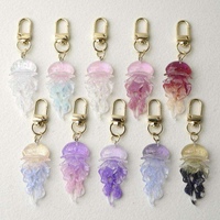 Porte-clés d'hôtel en acrylique série Marine, pendentif de sac en résine avec motif méduse, élégant et léger
