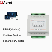 Medidor de Energía CC AMC16-DETT de 6 Circuitos con Comunicación RS485 y Protocolo MODBUS-RTU para Estación Base