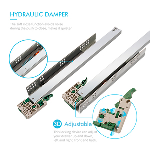 For 1.7*1.5*1.3Mm Undermount Full <strong>Extension</strong> <strong>Soft</strong> <strong>Close</strong> Single-<strong>Extension</strong> Telescopic <strong>Slide</strong> for Kitchen <strong>Drawers</strong> 30kg Capacity - Product Image 1