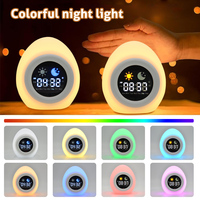 Réveil miroir LED Ours Blanc Mignon Prix Usine avec Veilleuse et Entraîneur de Sommeil pour Bébé, Idéal pour Chambre d'Enfant, Cadeau pour Enfants