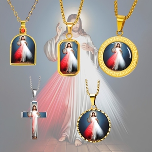 Pendentif Jésus en gros, collier pendentif style religieux Jésus-Christ Divine Miséricorde - Product Image 1
