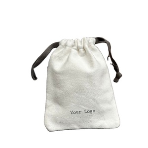 Sac à cordon en coton personnalisé écologique, pochette anti-poussière recyclable avec impression de logo - Product Image 1