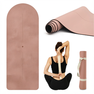 Tapis de yoga écologique antidérapant pour Pilates avec sangle de transport et logo personnalisé - Product Image 1