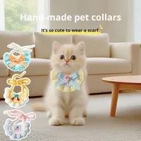 Accessoires de fête pour animaux de compagnie : Ensemble bavoir à pompons et chapeau pour chat et chiot, thème Joyeux Anniversaire, pour chiens