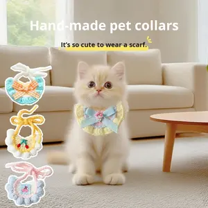 Accessoires de fête pour animaux de compagnie : Ensemble bavoir à pompons et chapeau pour chat et chiot, thème <span class=keywords><strong>Joyeux</strong></span> <span class=keywords><strong>Anniversaire</strong></span>, pour chiens - Product Image 3