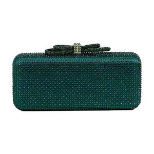 Pochette de soirée classique pour femme, de haute qualité, ornée de strass, avec fermoir à nœud en cristal, pour les mariages et les fêtes - Product Image 3