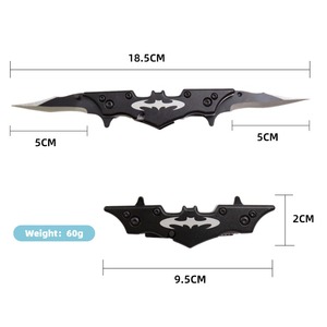 Mới nóng bán BAT Đen Thép đôi lưỡi dao di động kép lưỡi dao Chiến Thuật Gấp Dao - Product Image 6