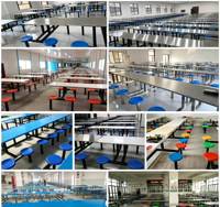 Ensemble table et chaises de cantine au design industriel moderne, durable et écologique pour les écoles, les hôpitaux, les bureaux (4-8 personnes)