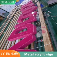 Vente chaude : Boîte lumineuse fluorescente, enseigne en lettres acryliques, enseigne de magasin, panneau d'affichage intérieur, écologique, résistant à l'eau