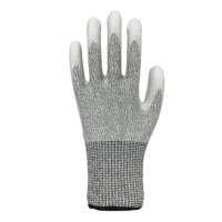 Gants de sécurité anti-coupure 13G HPPE, paume enduite de PU renforcée en acier, niveau de coupe ANSI 5, EN388 5/TEAR 4, résistants aux déchirures