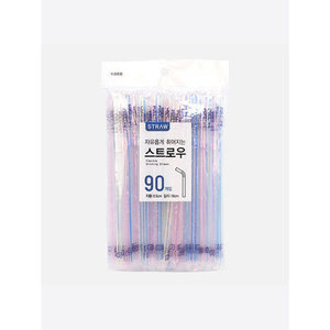 หลอดจับจีบทำจากพลาสติก90P 0.5X18cm สำหรับดื่มชาฟองพิมพ์ลายสำหรับปาร์ตี้ - Product Image 1