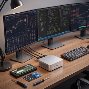 มินิพีซี OEM NUC AMD Ryzen 5 6600H รองรับจอแสดงผล 4K สามจอ แรม 64GB DDR5  พร้อม NVMe SSD คู่ เหมาะสำหรับงานเทรดดิ้งทางการเงิน  เวิร์กสเตชันสำหรับนักพัฒนา ขายส่ง - Product Image 1