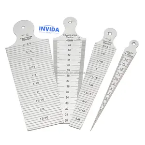 IVD-3065 Metric Measuring Tool Ruler Welding Inspection Stainless Steel Welding Taper Gauge Wedge Feeler
