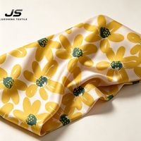 Tissu satiné à mémoire de forme léger et respirant, imprimé floral jaune, 57/58 pouces, 85 g/m², idéal pour la confection de vêtements – Meilleures ventes