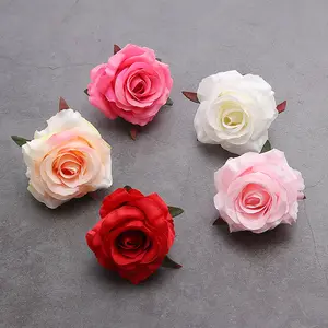 Rosa Artificial grande de seda para boda, flor Artificial de 5-6cm, para pared, DIY