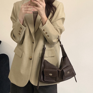Sac bandoulière polyvalent en cuir PU pour femme, style rétro, nouvelle collection été-automne 2025, avec deux sangles - Product Image 4