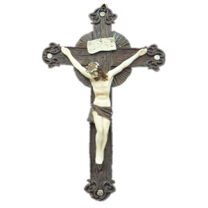 Cruz Religiosa de Jesús, Hecha a Mano con Poliresina Artificial, Pintada a Mano, Estilo Souvenir FC804-299, Cruz Religiosa Artificial - Product Image 3