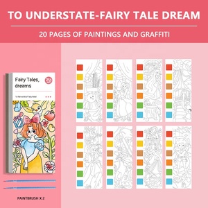Livre de peinture à l'aquarelle de poche de vente chaude, peinture de jardin enchanté avec de l'eau pour les filles enfants tout-petits - Product Image 5