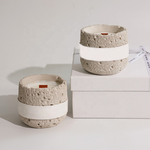 Nueva Vela Aromática de Lujo Creativa en Vaso de Yeso con Logotipo Personalizado, Vela de Cera de Soja con Mecha de Madera y Tapa de Yeso, con Empaque Blanco - Product Image 5