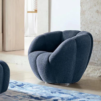 Fauteuil individuel rotatif Embrace en tissu crème français, OEM, fauteuil de lecture décontracté pour salon, chambre, hôtel, appartement