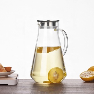 <span class=keywords><strong>Caraffa</strong></span> in <span class=keywords><strong>vetro</strong></span> per <span class=keywords><strong>acqua</strong></span> in <span class=keywords><strong>vetro</strong></span> borosilicato resistente al calore da 2000ml con coperchio in acciaio inossidabile - Product Image 4