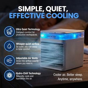 Enfriador de Aire Evaporativo Arctic Air Pure Chill 2.0 Azul, Portátil, Independiente, con Control Táctil, Depósito de 0.55L - Product Image 4