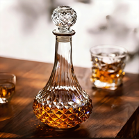 Carafe à whisky en cristal de luxe, bouteille à motif, épaissie, transparente, avec bouchon pour vodka, brandy, spiritueux, vin
