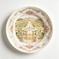 Service de Table en Porcelaine Personnalisé de Luxe, Style Baroque, en Porcelaine Fine, Doré, Personnalisable