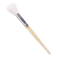 Pinceau éventail professionnel en nylon doux avec manche en plastique pour le maquillage du visage, idéal pour le correcteur et le fond de teint