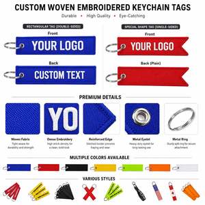 Porte-clés en tissu brodé avec logo personnalisé, étiquette de vol, pour cadeaux promotionnels aviation et automobile - Product Image 3