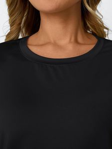 Tops de entrenamiento para mujer, camisetas de gimnasio de manga corta, camisetas de Yoga atléticas de verano, ropa informal holgada 2025 - Product Image 5