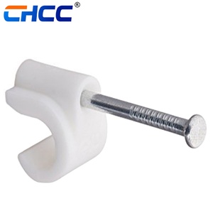 คลิปสายเคเบิลพลาสติก PE ตะขอแบนกลมรูปตัว C พร้อมลวดเย็บตะปูเหล็ก - Product Image 2