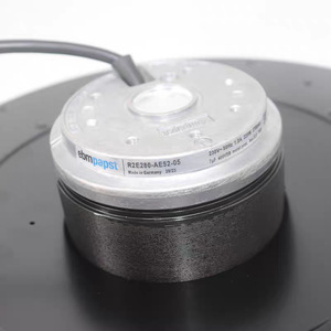 Ventilador Centrífugo R2E280-AE52-05/17 230V 1.0A Motor AC para Refrigeración de Ductos 1500 RPM Aspas Metálicas Plateadas Hecho en Alemania - Product Image 1