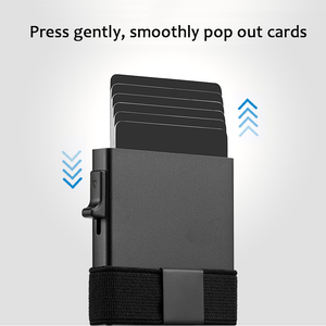 محفظة نحيفة من الألومنيوم ، خلفية متينة قابلة للتوسيع ، حجب RFID المعدني البسيط المنبثقة - Product Image 5