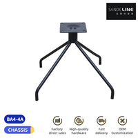 Accessoires de chaise de loisirs modernes en gros, support de pied de chaise en acier à quatre branches détachable, base de chaise pivotante, salon extérieur