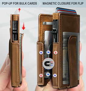 Superventa Cartera Emergente de Aluminio para Hombre con Clip para Billetes, Bloqueo RFID, Cuero de PU y Localizador AirTag - Product Image 3