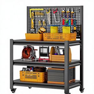 Stackable Wire Mesh <strong>Shelving</strong> with <strong>Plastic</strong> Bins, Modular Storage Rack System for Organized Parts Storage - Product Image 4