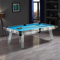 Mesa de Billar Profesional Moderna de Lujo para el Hogar, Comercial, de 7, 8 y 9 pies, Personalizada, con Vidrio y Pizarra, para Interiores, Pequeña
