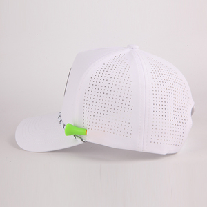 Sombrero de Golf deportivo de poliéster impermeable de 5 paneles con logotipo bordado en 3D personalizado a la moda, Gorras de papá perforadas cortadas con láser, gorra de béisbol con cuerda - Product Image 5