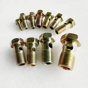 10PCS M6 M8 M10 M12 M14 M16 육각형 중공 나사 2 홀 디젤 엔진 부품 회수 파이프 힌지 유압 볼트