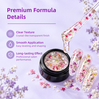 Gel de Construction Floral Transparent Effet Cristal pour Ongles, Gel UV/LED pour Encapsulation de Fleurs Naturelles, Gel Nail Art OEM ODM Logo Personnalisé