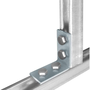 MISA MISA04 Carbon Steel Triangle <b>Bracket</b> 5MM 4 Hole Corner Brace <b>Silver</b> Zinc Plated 90 Degree Angle Strut Channel Fitting - Product Image 2