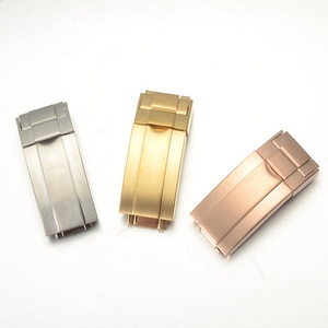 Marca mm 16mm 18mm <span class=keywords><strong>reloj</strong></span> de acero inoxidable correa de <span class=keywords><strong>doble</strong></span> hebilla - Product Image 1