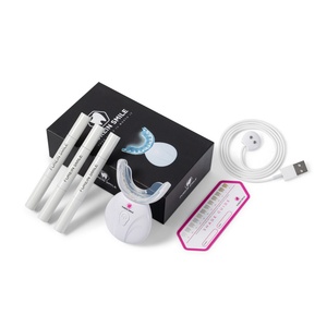 Kit de blanchiment dentaire rechargeable noir avec accélérateur LED, minuteur 16 minutes, gel 35% CP - Stylo blanchissant pour les dents - Product Image 1