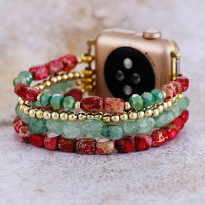 Bracelet tissé en textile plaqué or pour Apple Watch, bracelet tendance pour montre connectée, automne 2024 - Product Image 1