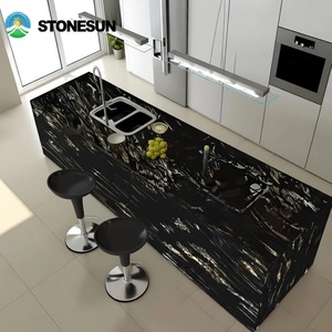 Piano <span class=keywords><strong>Cucina</strong></span> Moderno StoneSun, Isola <span class=keywords><strong>Cucina</strong></span> Personalizzata, <span class=keywords><strong>Top</strong></span> in Marmo Nero Naturale per Mobili da <span class=keywords><strong>Cucina</strong></span> - Product Image 2
