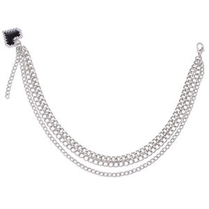 จี้ร้อยรองเท้ารูปหัวใจ โซ่โลหะ โลหะผสมสังกะสี หลายชั้น จี้แฟชั่น สำหรับทุกเพศ สีขาว K - Product Image 5