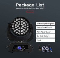 Shehds 36x18 bouton Version rondelle de faisceau RGBWA UV 36x18W LED tête mobile lavage Zoom DMX lumières de scène
