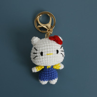 2025 nouveau mignon Kitty poupée chat pendentif au crochet à la main Mini peluche chat breloque pendentif sac suspendu porte-clés